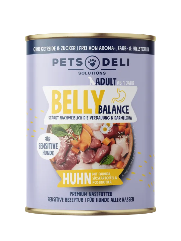 Pets Deli Solution Belly Balance Huhn mit Quinoa, Süsskartoffel & Postbiotika 400g
